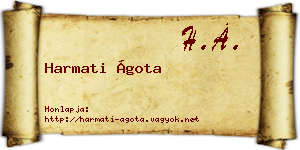 Harmati Ágota névjegykártya
